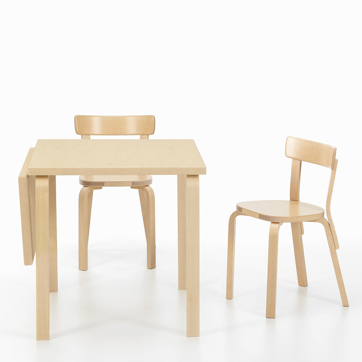 DL81C Aalto Folding Table | Birch Veneer Top and Drop Leaf