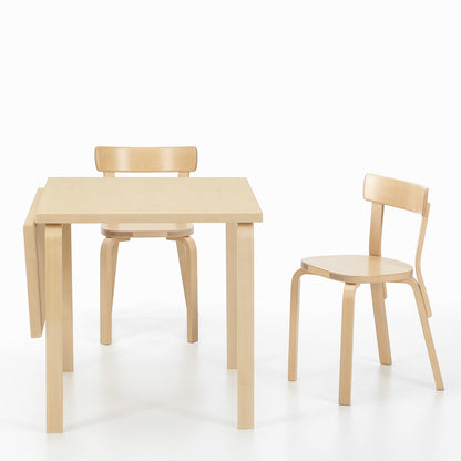 DL81C Aalto Folding Table | Birch Veneer Top and Drop Leaf