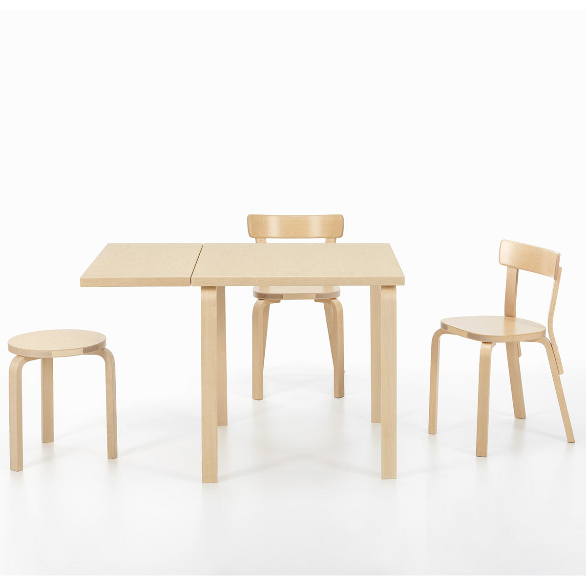 DL81C Aalto Folding Table | Birch Veneer Top and Drop Leaf