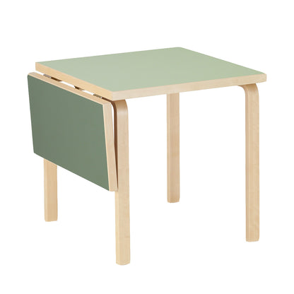 DL81C Aalto Folding Table | Pistachio Linoleum Top and Olive Drop Leaf