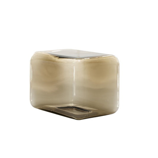 Lokum Coffee Table | Smoked Grey Blown Glass VT23 Tall Square