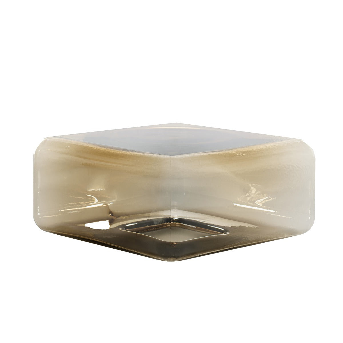 Lokum Coffee Table | Smoked Grey Blown Glass VT23 Low Square