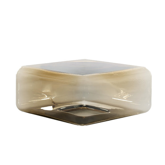 Lokum Coffee Table | Smoked Grey Blown Glass VT23 Low Square