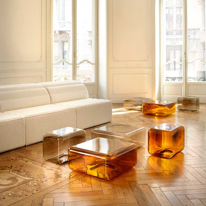 Lokum Coffee Table | Amber Blown Glass VT24 Low Square
