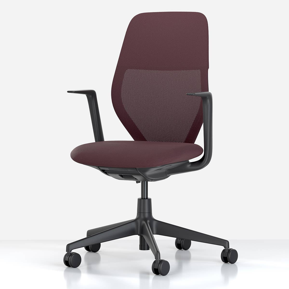 ACX Mesh Office Chair | Dark Red Grid Knit Black Frame