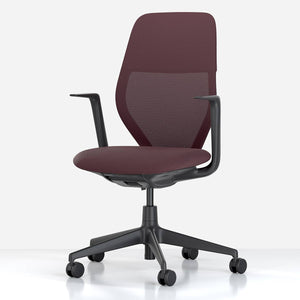 ACX Mesh Office Chair | Dark Red Grid Knit Black Frame