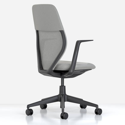 ACX Mesh Office Chair | Stone Grey Grid Knit Black Frame