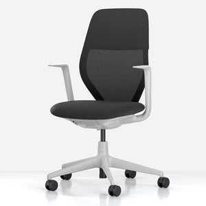 ACX Mesh Office Chair | Nero Grid Knit Soft Grey Frame