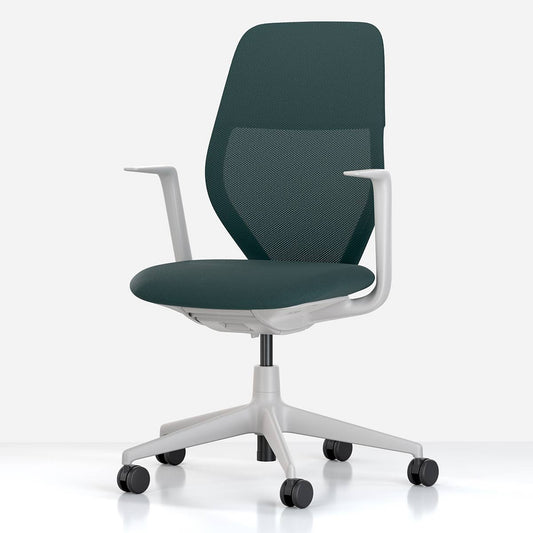 ACX Mesh Office Chair | Pine Green Grid Knit Soft Grey Frame