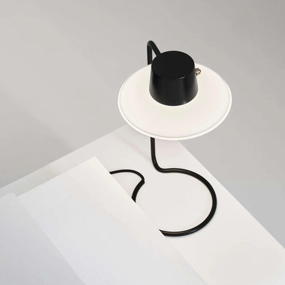AJ Oxford Table Lamp | Black Stem with Opal Shade and NO top shade