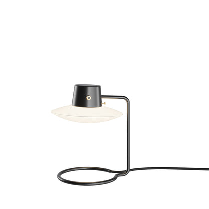 AJ Oxford Table Lamp | Black Stem with Opal Shade and NO top shade