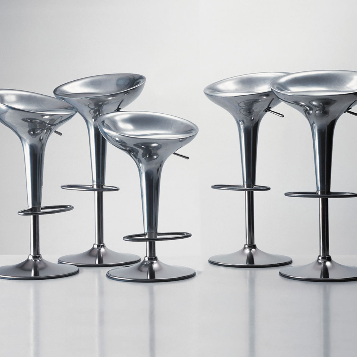 Al Bombo Stool | Polished Aluminium