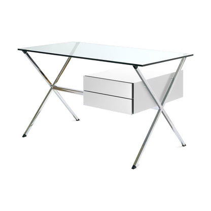 Albini Desk | White Lacquered Oak Drawers