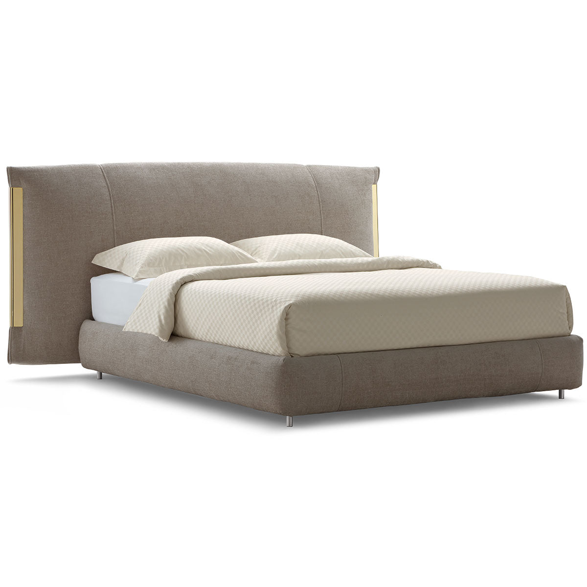 Amal Bed 180cm | Pale Gold Seattle 559 Fabric