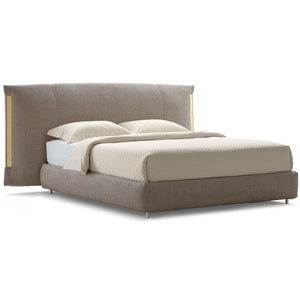 Amal Bed 180cm | Pale Gold Seattle 559 Fabric