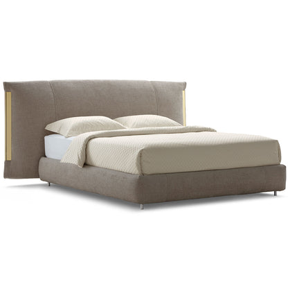 Amal Bed 180cm | Pale Gold Seattle 559 Fabric