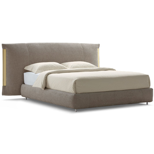 Amal Bed 180cm | Pale Gold Seattle 559 Fabric