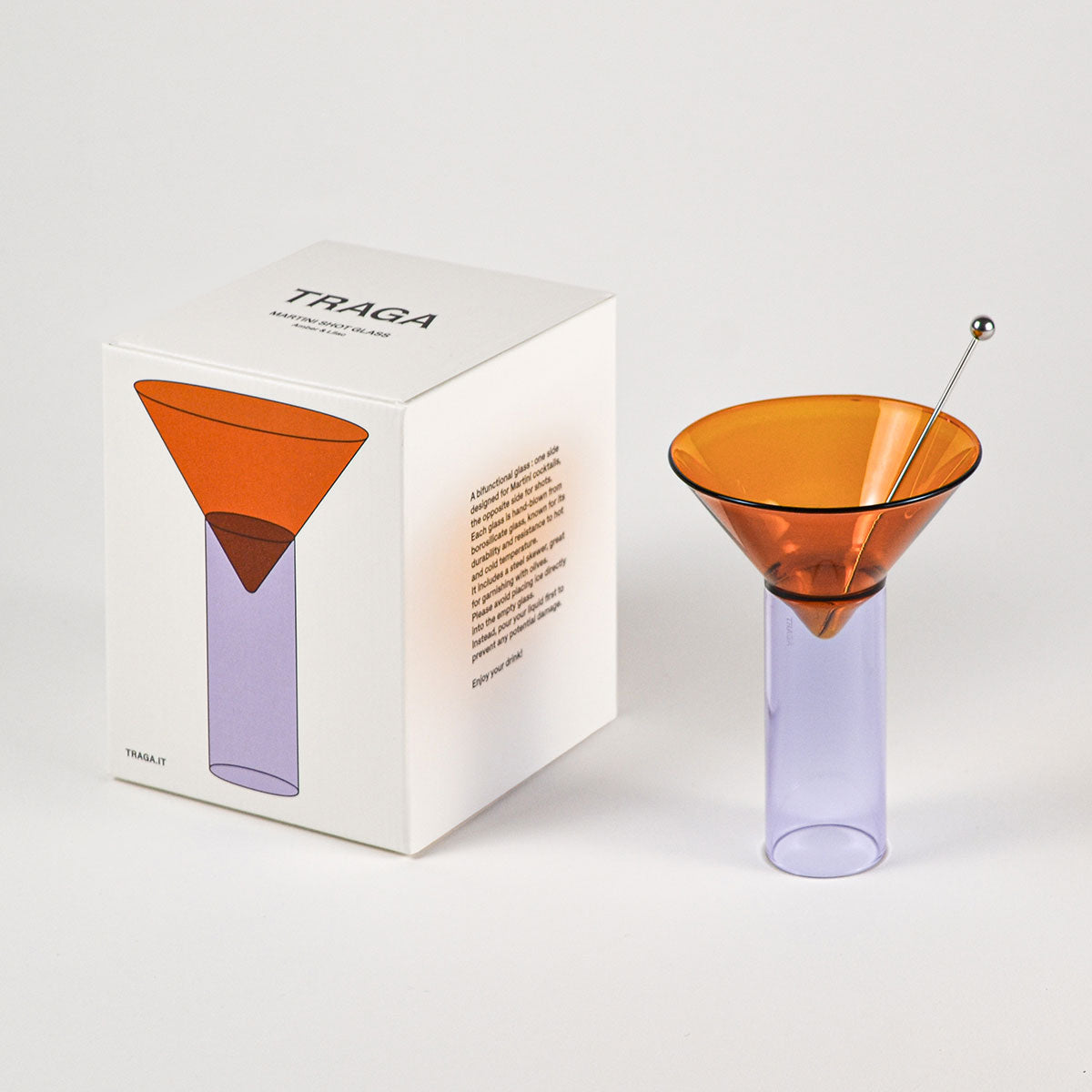 Martini Shot Glass | Amber and Lilac
