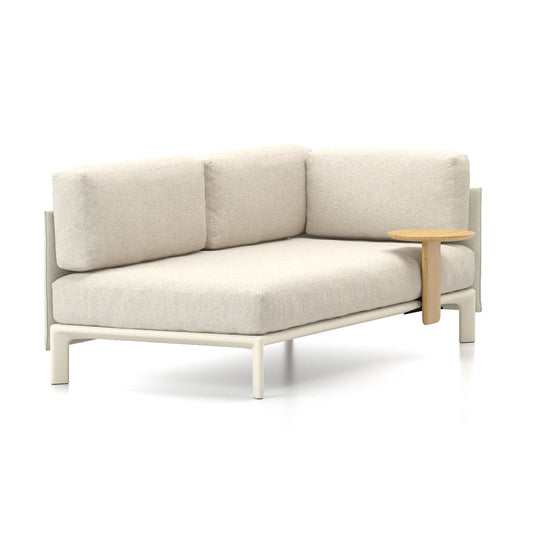 Anagram 1900mm One Arm | Nubia 01 Ivory and Pearl Fabric Upholstery Chalk Frame