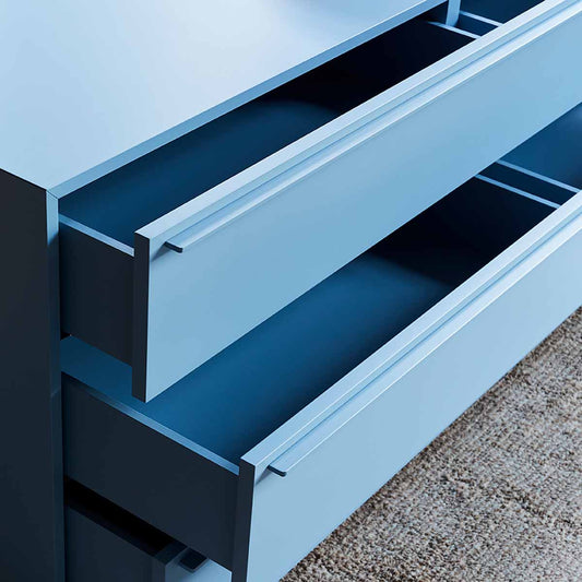 Modern 3 Drawers Wide | Matt Lacquer L15 Sugarpaper Blue