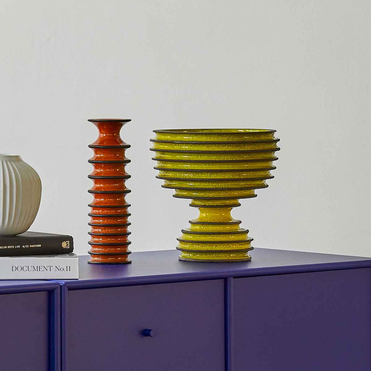 Revolver Column Vase 1 | Orange-Brown
