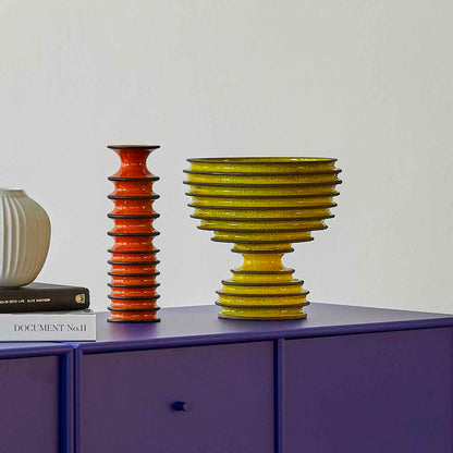Revolver Column Vase 1 | Orange-Brown