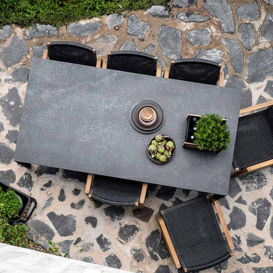 Aspect Dining Table 210cm | Black Fossil Ceramic Top