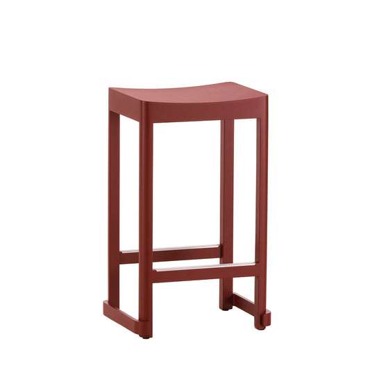 Atelier Bar Stool | Dark Red Lacquered Beech