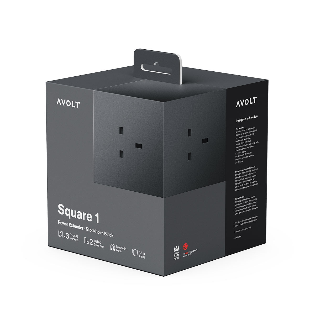 Square 1 Extension Cable | Stockholm Black
