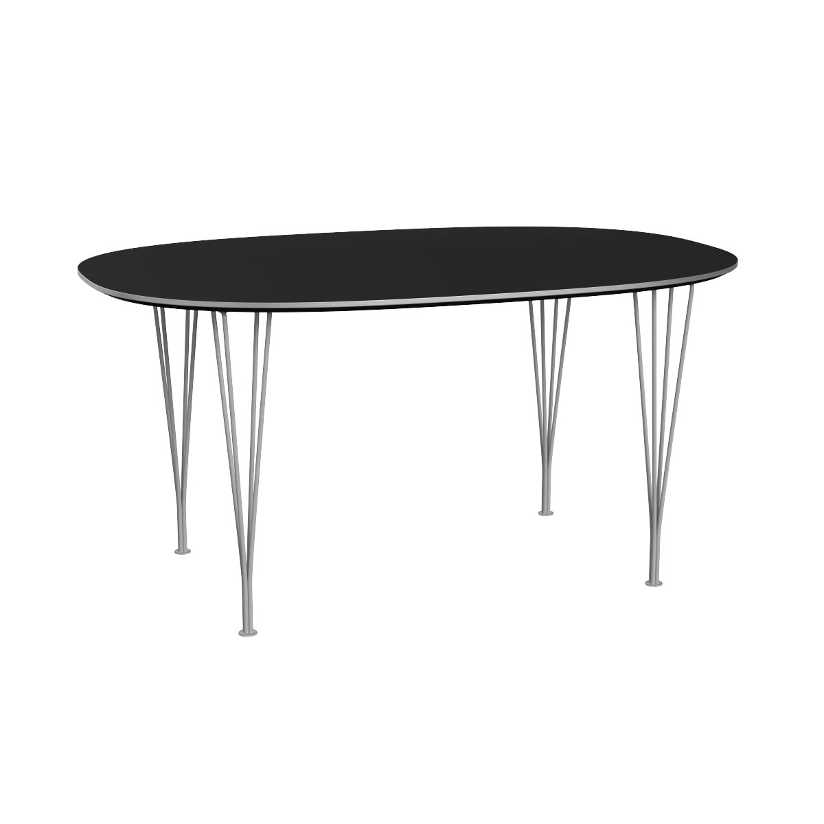 Superellipse Dining Table | Black Laminate Top