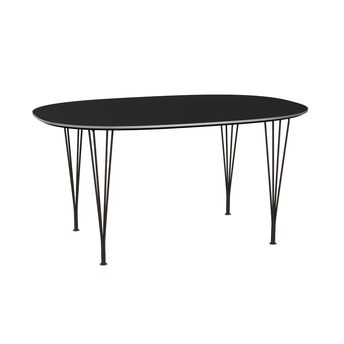 Superellipse Dining Table | Black Laminate Top