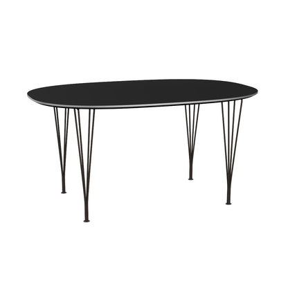 Superellipse Dining Table | Black Laminate Top