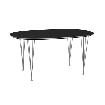 Superellipse Dining Table | Black Laminate Top