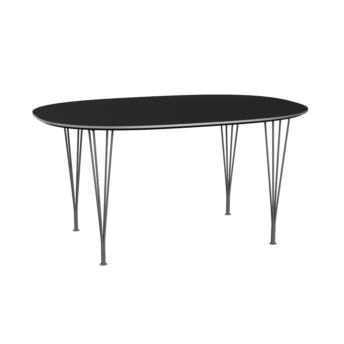 Superellipse Dining Table | Black Laminate Top