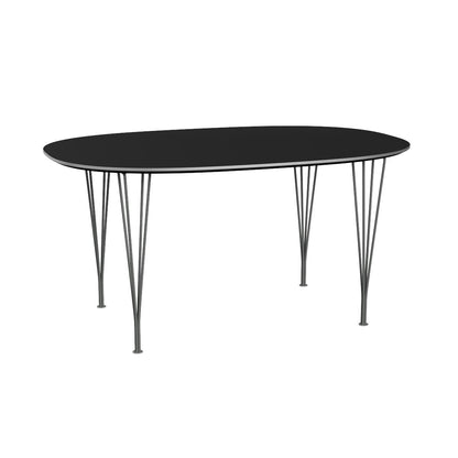 Superellipse Dining Table | Black Laminate Top