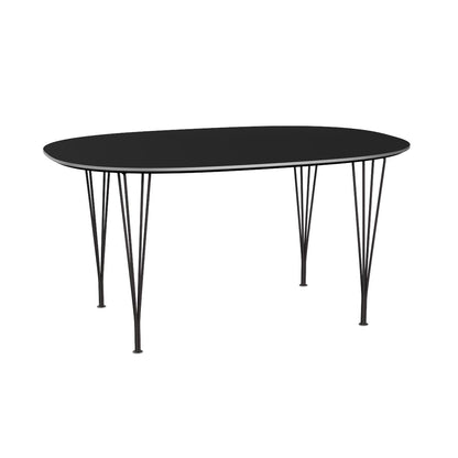 Superellipse Dining Table | Black Laminate Top