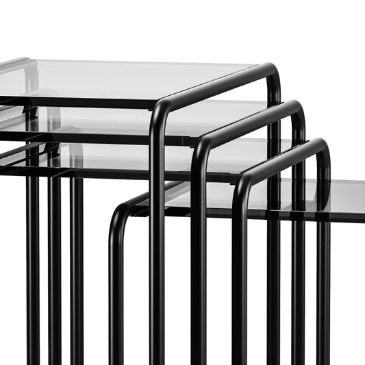 B9D All Seasons Side Table | Grey Tinted Glass Top