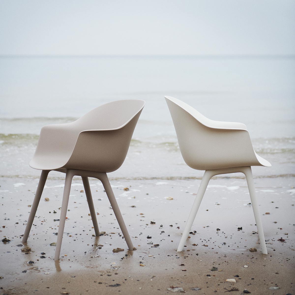 Bat Outdoor Dining Chair | New Beige Plastic