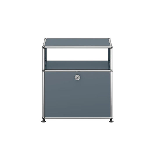 USM Bedside Unit | Medium Grey Lacquer Panels