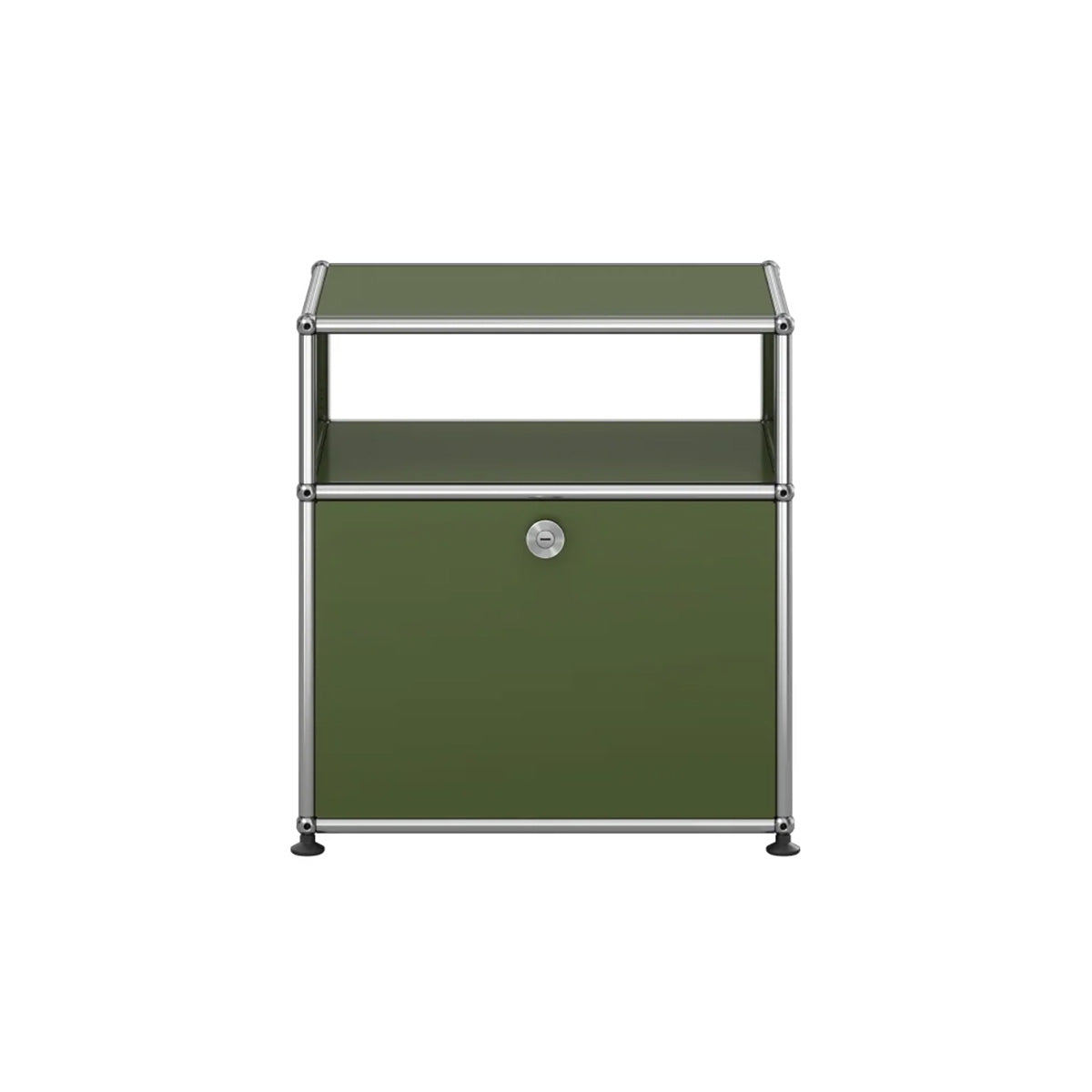 USM Bedside Unit | Olive Green Lacquer Panels