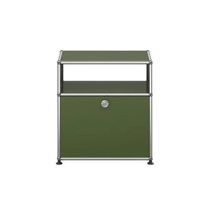 USM Bedside Unit | Olive Green Lacquer Panels