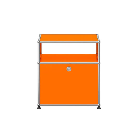 USM Bedside Unit | Orange Lacquer Panels
