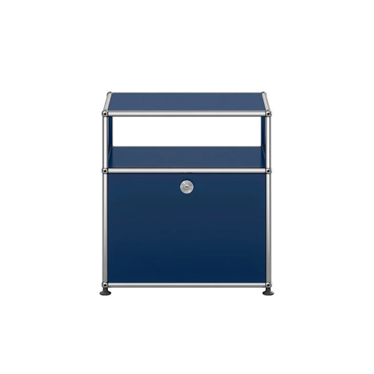 USM Bedside Unit | Steel Blue Lacquer Panels
