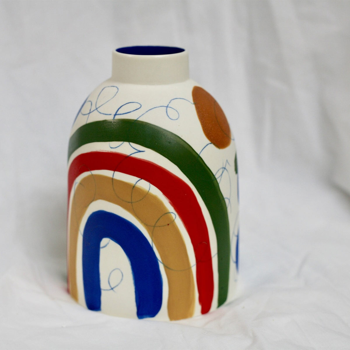 Beehive Brushstroke Vase | Multicoloured Porcelain