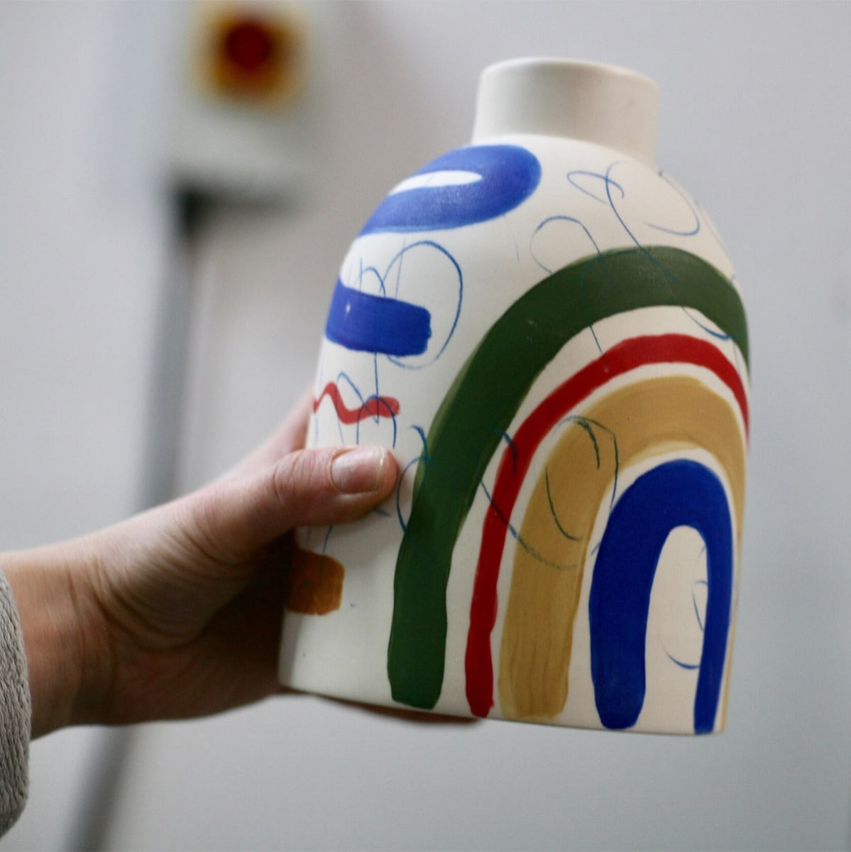 Beehive Brushstroke Vase | Multicoloured Porcelain