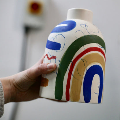 Beehive Brushstroke Vase | Multicoloured Porcelain