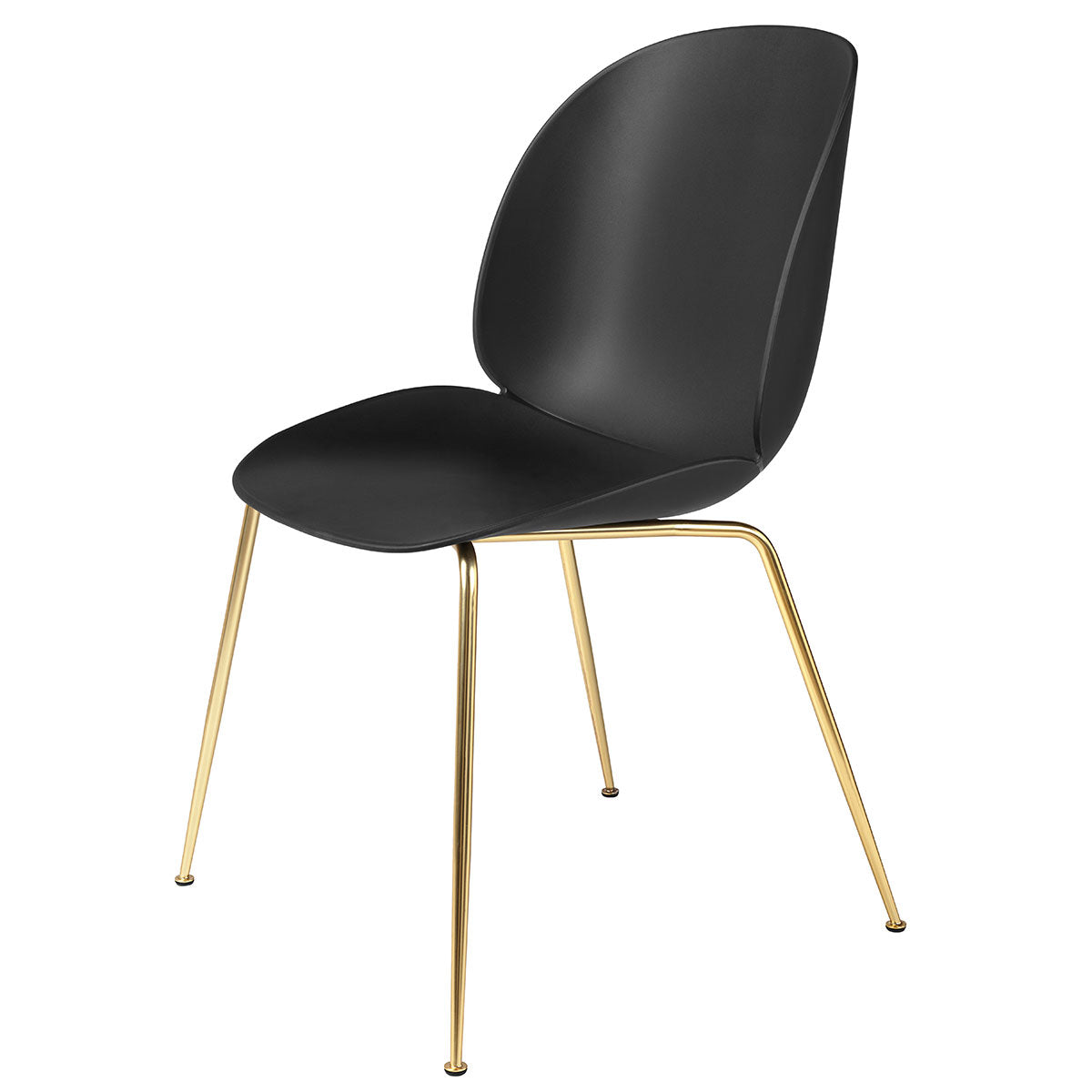 Beetle Plastic Chair Metal Base | Black Plastic Shell