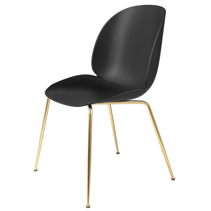 Beetle Plastic Chair Metal Base | Black Plastic Shell