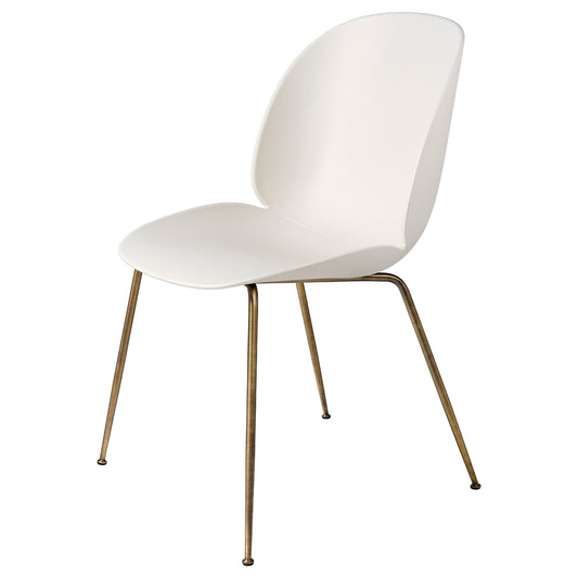 Beetle Plastic Chair Metal Base | Alabaster White Plastic Shell
