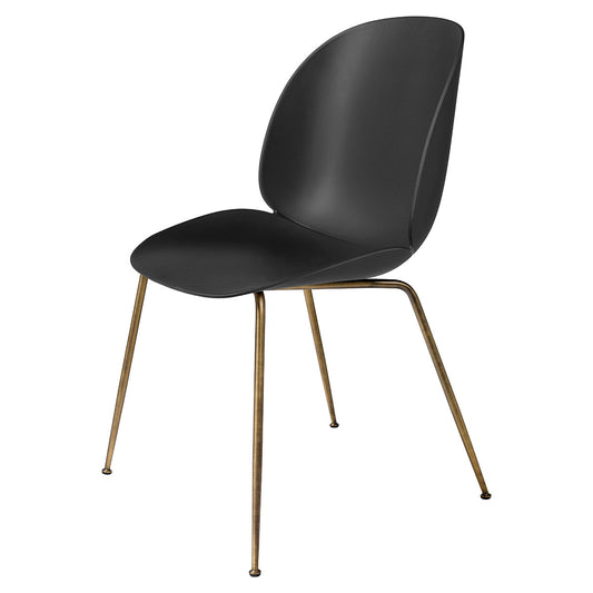 Beetle Plastic Chair Metal Base | Black Plastic Shell